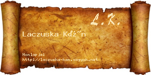 Laczuska Kán névjegykártya